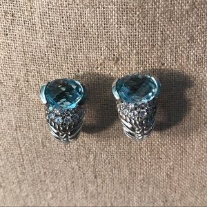 Judith Ripka SS/CZ Swiss Blue Topaz Ring